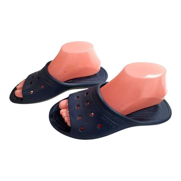 Crocs Baya Slide Sandal Mens 6 Womens 8 Solid Black Lightweight Water Friendly - Picture 4 of 10